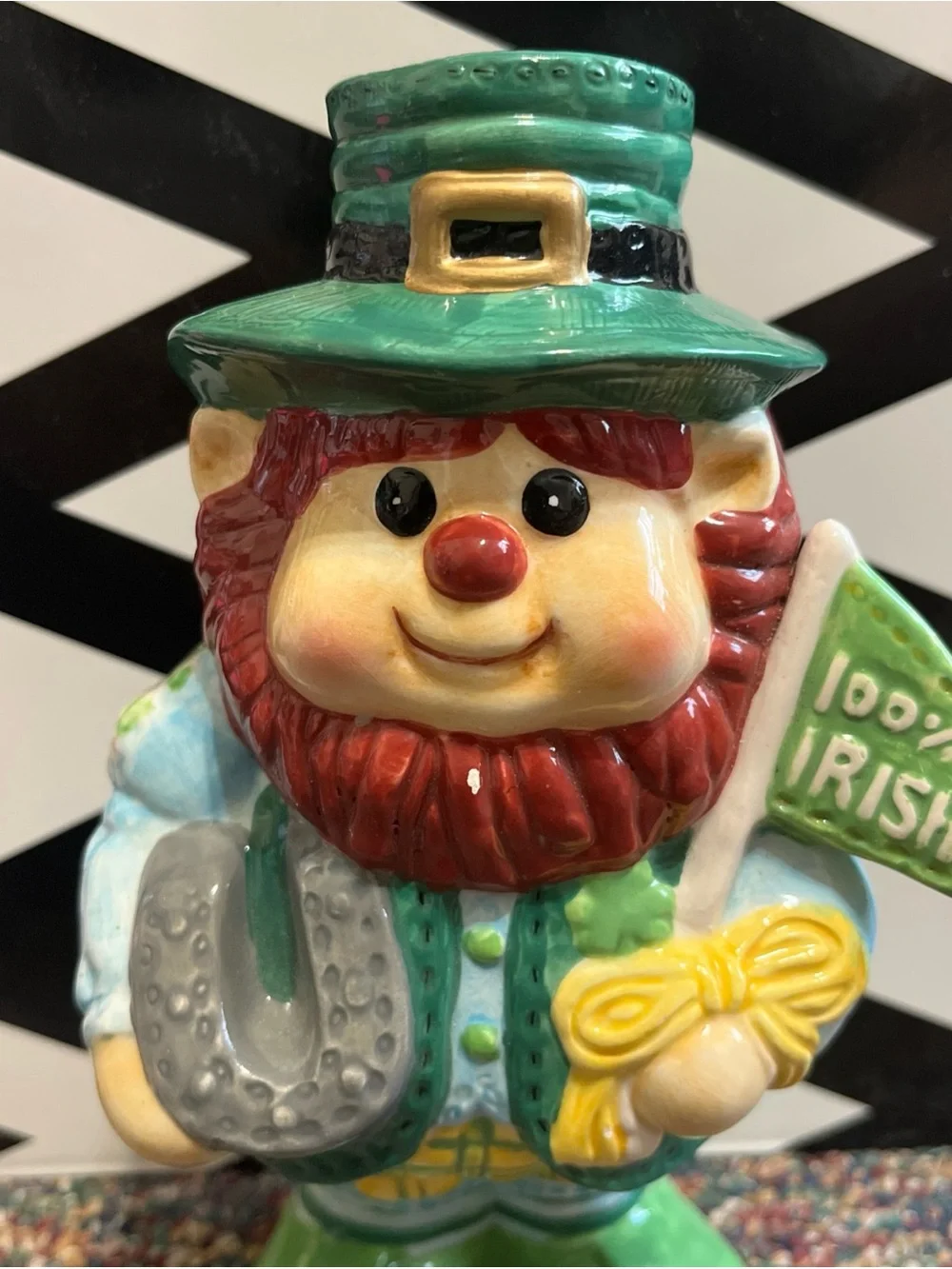 Irish Leprechaun Ceramic Figurine 100% Irish Plaque 8